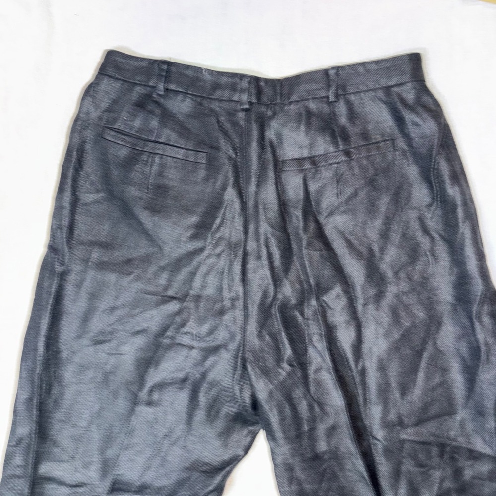 Banana Republic Black 100% Linen Straight Leg Trousers Pants Womens Size 6 - Picture 5 of 6
